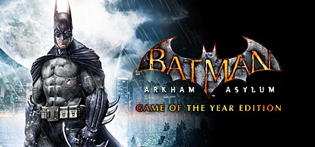 Заставка Batman: Arkham Asylum: Бэтмен на фоне надписи Game of the Year Edition