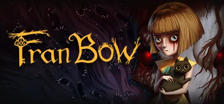 Заставка Fran Bow: девочка с рыжими волосами держит черного кота